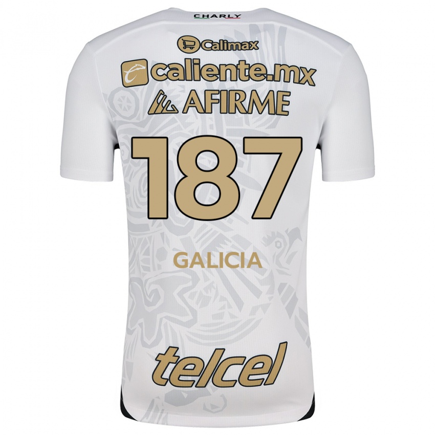 Børn Carlos Galicia #187 Hvid Sort Udebane Spillertrøjer 2024/25 Trøje T-Shirt