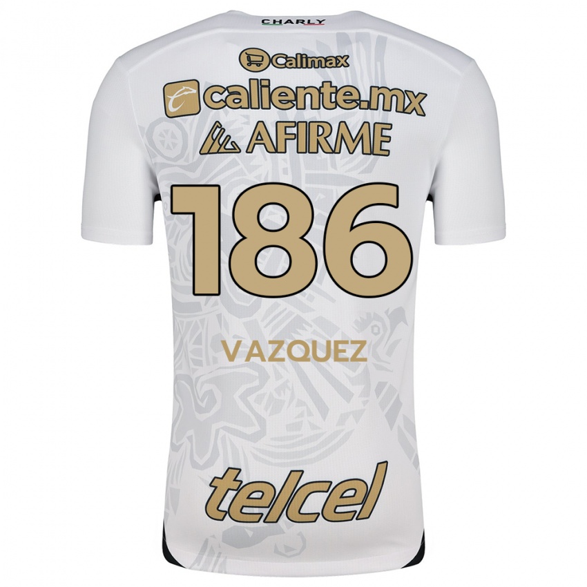 Børn Octavio Vázquez #186 Hvid Sort Udebane Spillertrøjer 2024/25 Trøje T-Shirt