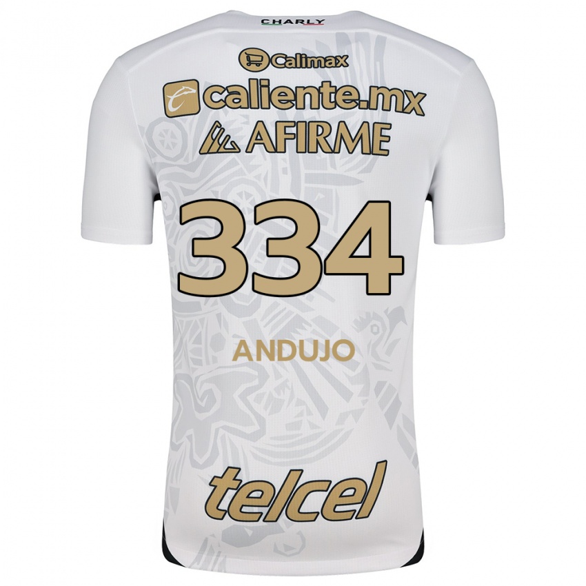 Børn Favio Andujo #334 Hvid Sort Udebane Spillertrøjer 2024/25 Trøje T-Shirt