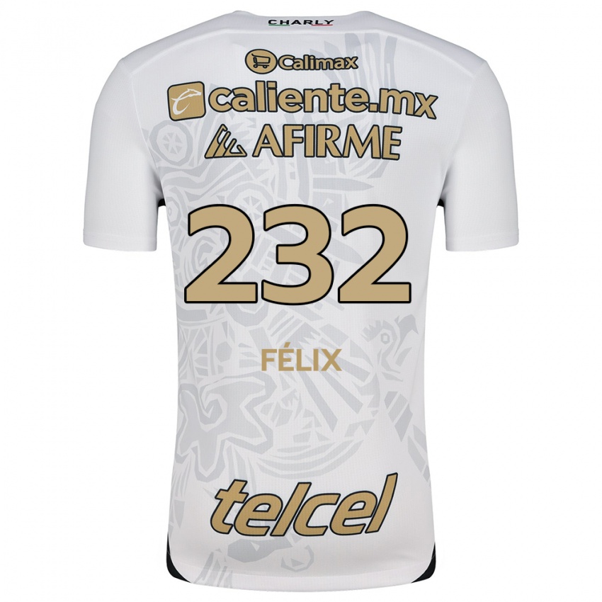 Børn Erick Félix #232 Hvid Sort Udebane Spillertrøjer 2024/25 Trøje T-Shirt