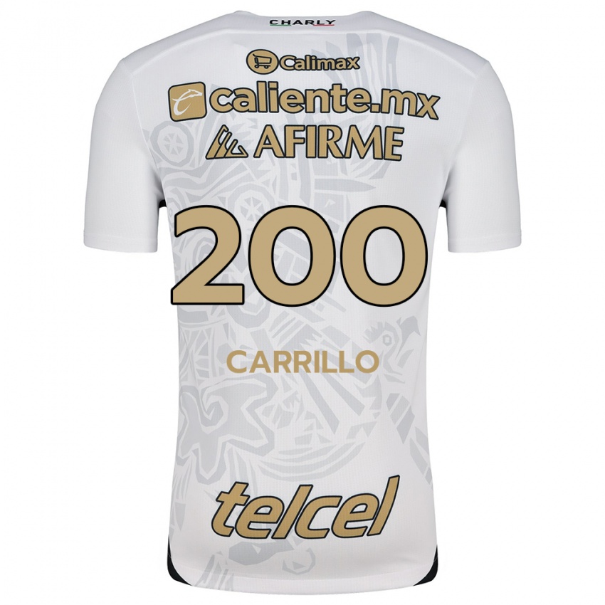 Børn Manuel Carrillo #200 Hvid Sort Udebane Spillertrøjer 2024/25 Trøje T-Shirt