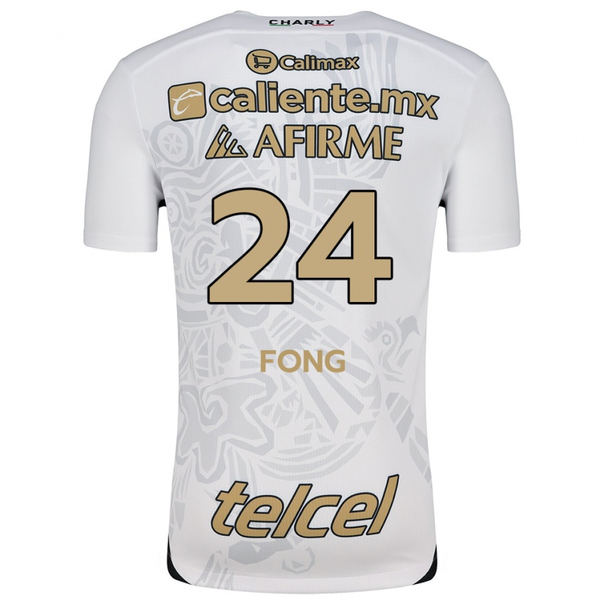 Børn Michel Fong #24 Hvid Sort Udebane Spillertrøjer 2024/25 Trøje T-Shirt