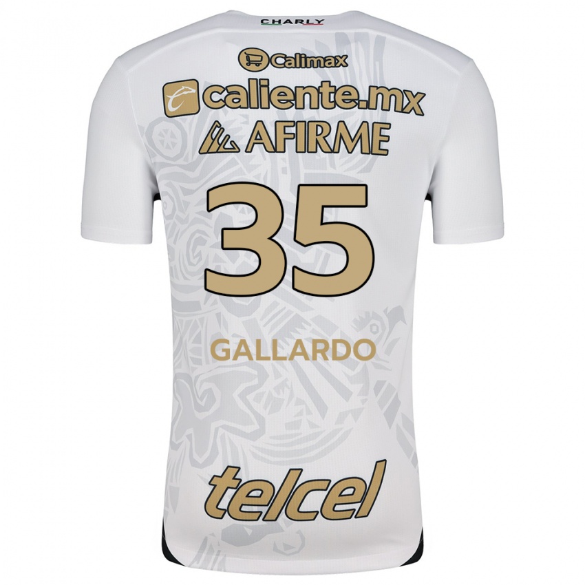 Børn Gloriaisabel Gallardo #35 Hvid Sort Udebane Spillertrøjer 2024/25 Trøje T-Shirt