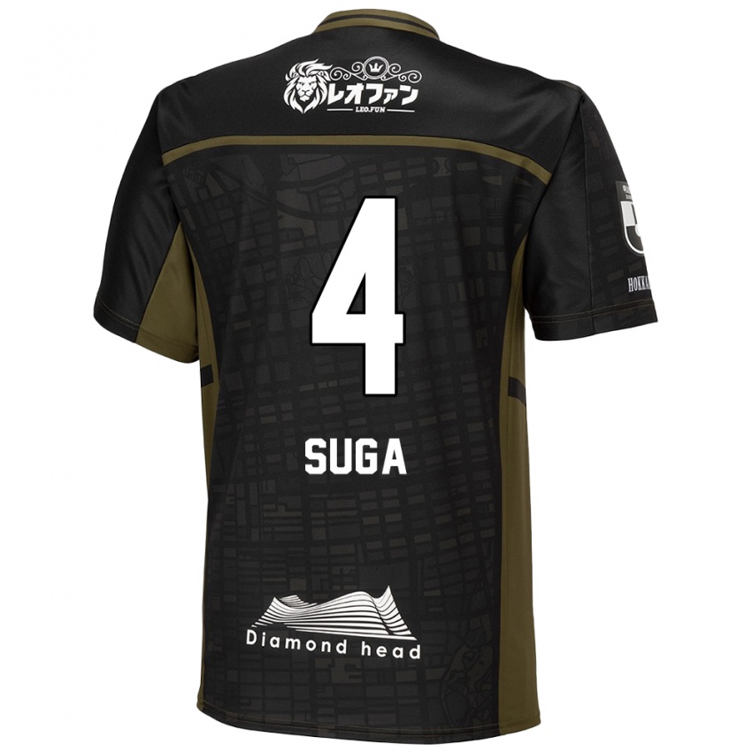 Børn Daiki Suga #4 Sort Grøn Udebane Spillertrøjer 2024/25 Trøje T-Shirt