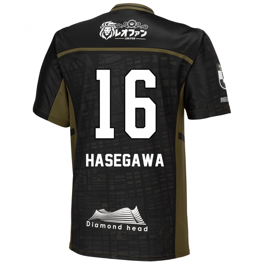 Børn Tatsuya Hasegawa #16 Sort Grøn Udebane Spillertrøjer 2024/25 Trøje T-Shirt