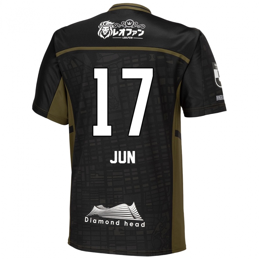 Børn Jun Kodama #17 Sort Grøn Udebane Spillertrøjer 2024/25 Trøje T-Shirt