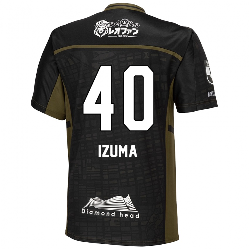 Børn Shido Izuma #40 Sort Grøn Udebane Spillertrøjer 2024/25 Trøje T-Shirt