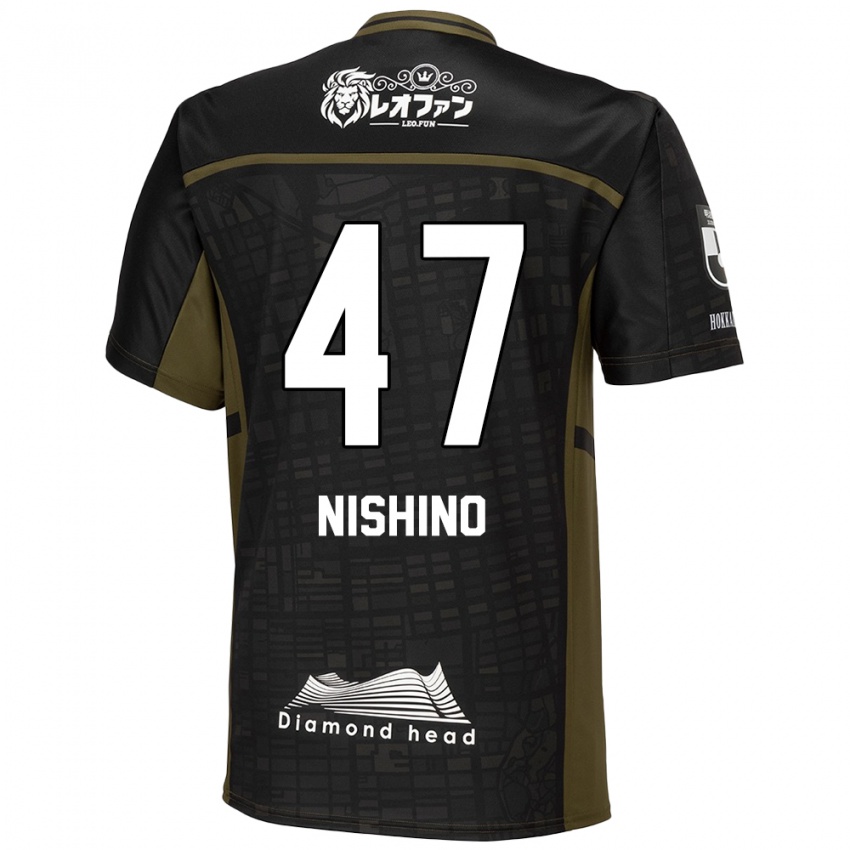 Børn Shota Nishino #47 Sort Grøn Udebane Spillertrøjer 2024/25 Trøje T-Shirt