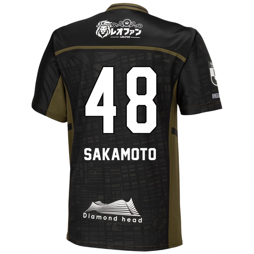 Børn Kanta Sakamoto #48 Sort Grøn Udebane Spillertrøjer 2024/25 Trøje T-Shirt