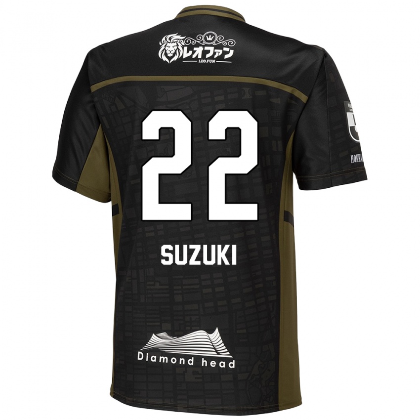 Børn So Suzuki #22 Sort Grøn Udebane Spillertrøjer 2024/25 Trøje T-Shirt