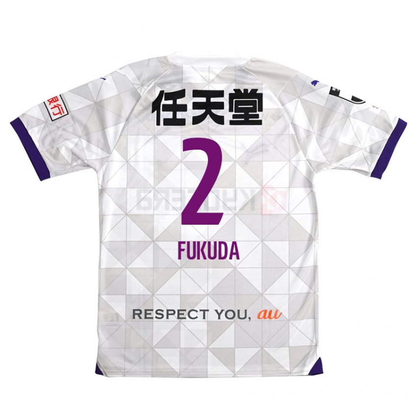 Børn Shinnosuke Fukuda #2 Hvid Lilla Udebane Spillertrøjer 2024/25 Trøje T-Shirt