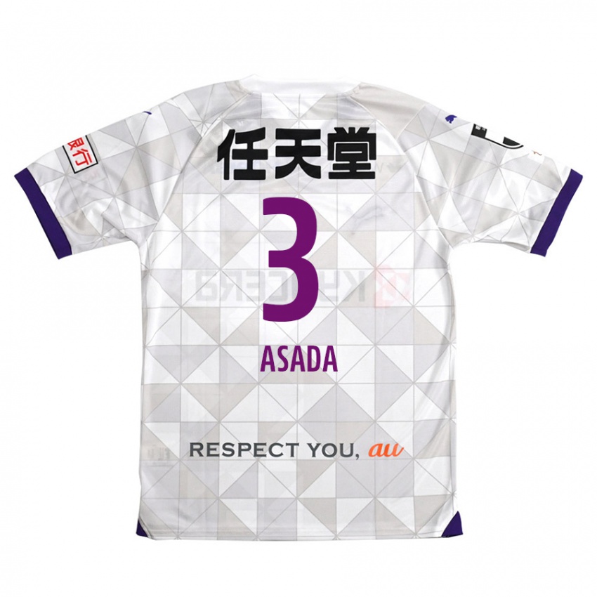 Børn Shogo Asada #3 Hvid Lilla Udebane Spillertrøjer 2024/25 Trøje T-Shirt