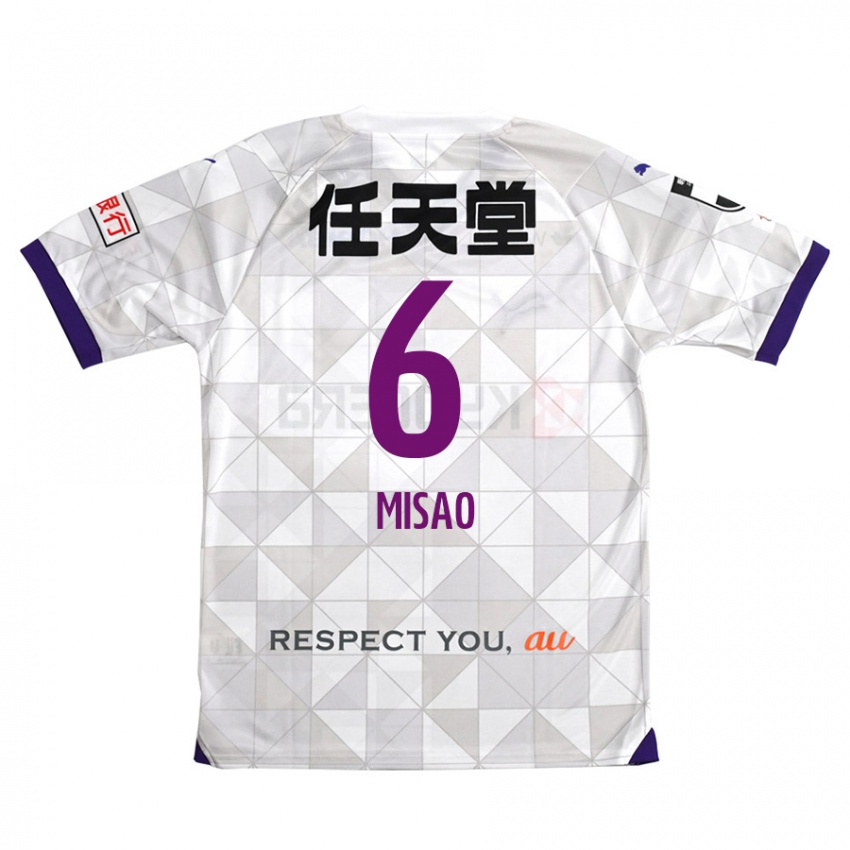 Børn Yuto Misao #6 Hvid Lilla Udebane Spillertrøjer 2024/25 Trøje T-Shirt