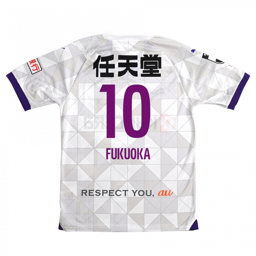 Børn Shimpei Fukuoka #10 Hvid Lilla Udebane Spillertrøjer 2024/25 Trøje T-Shirt