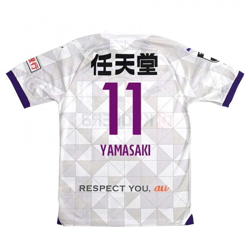 Børn Ryogo Yamasaki #11 Hvid Lilla Udebane Spillertrøjer 2024/25 Trøje T-Shirt