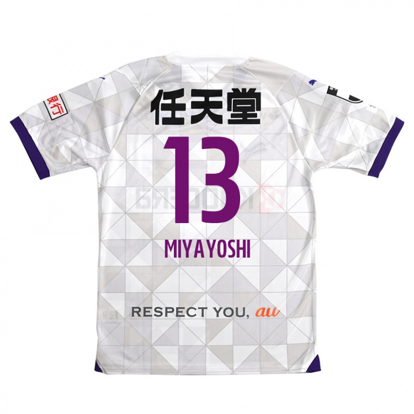 Børn Takumi Miyayoshi #13 Hvid Lilla Udebane Spillertrøjer 2024/25 Trøje T-Shirt