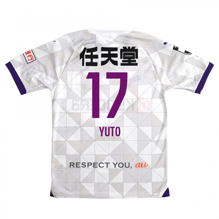 Børn Yuto Anzai #17 Hvid Lilla Udebane Spillertrøjer 2024/25 Trøje T-Shirt