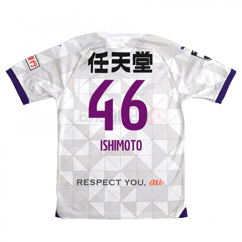 Børn Taiga Ishimoto #46 Hvid Lilla Udebane Spillertrøjer 2024/25 Trøje T-Shirt