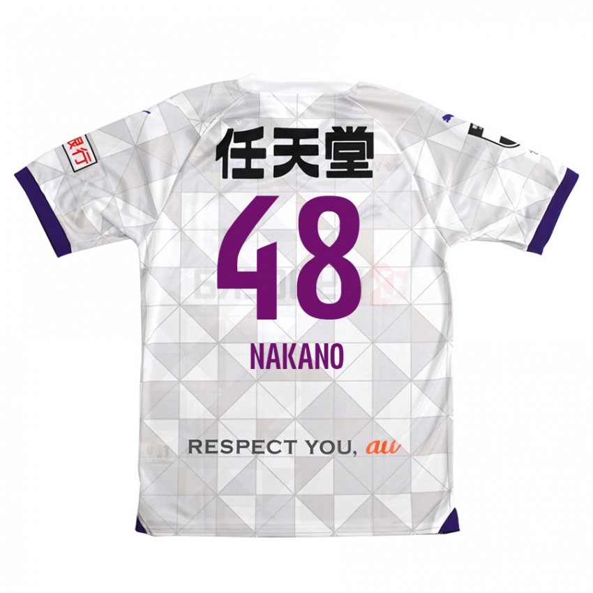 Børn Ryuma Nakano #48 Hvid Lilla Udebane Spillertrøjer 2024/25 Trøje T-Shirt