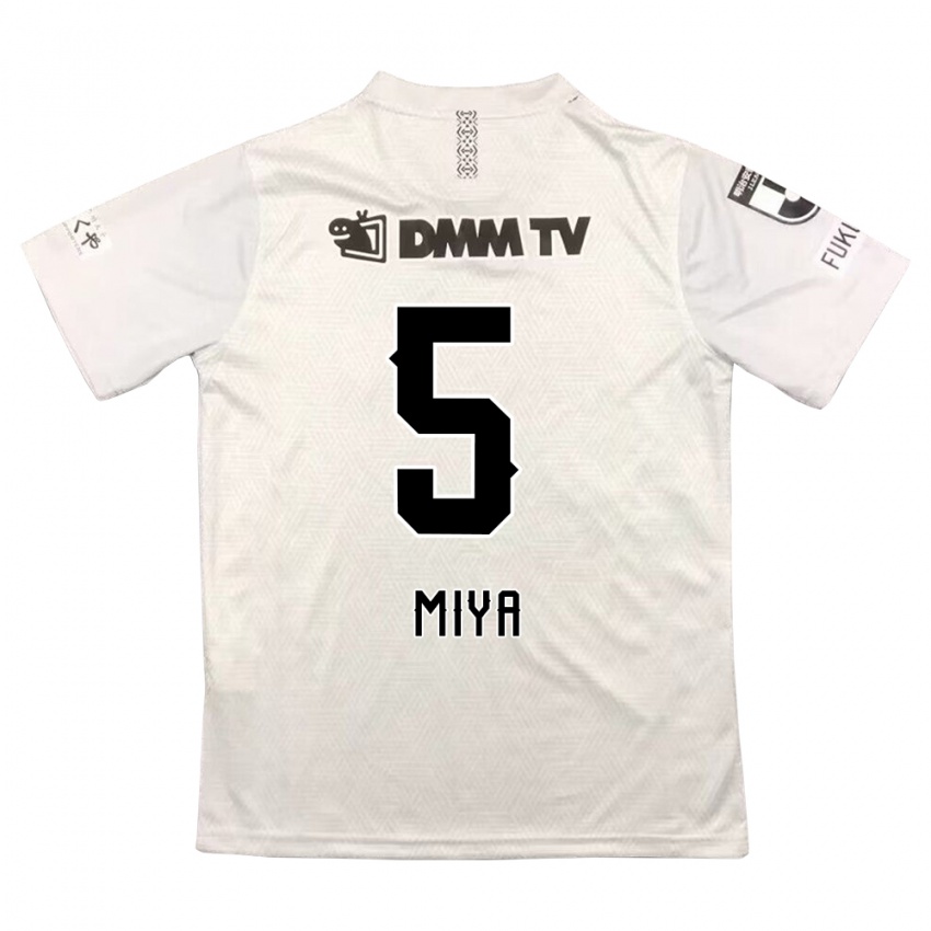 Børn Daiki Miya #5 Grå Sort Udebane Spillertrøjer 2024/25 Trøje T-Shirt