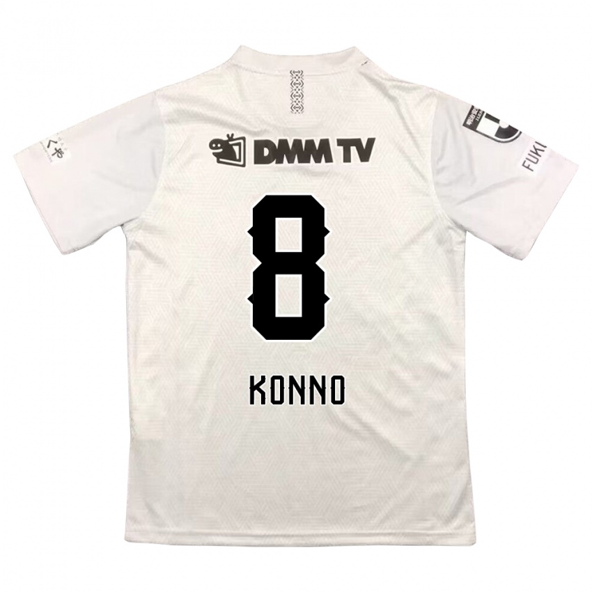 Børn Kazuya Konno #8 Grå Sort Udebane Spillertrøjer 2024/25 Trøje T-Shirt