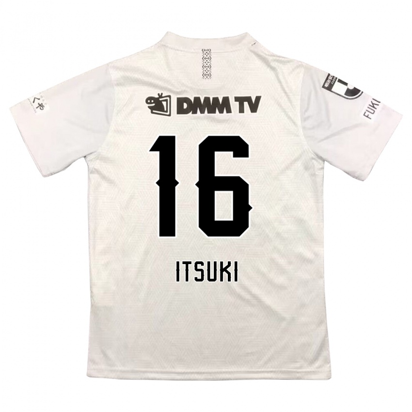 Børn Itsuki Oda #16 Grå Sort Udebane Spillertrøjer 2024/25 Trøje T-Shirt