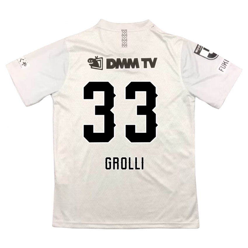 Børn Douglas Grolli #33 Grå Sort Udebane Spillertrøjer 2024/25 Trøje T-Shirt