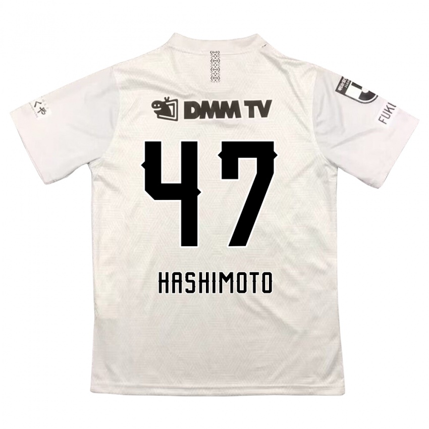 Børn Yu Hashimoto #47 Grå Sort Udebane Spillertrøjer 2024/25 Trøje T-Shirt