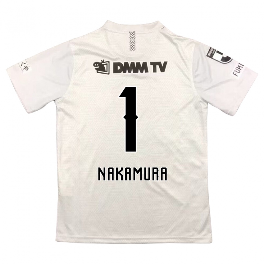 Børn Seigo Nakamura #1 Grå Sort Udebane Spillertrøjer 2024/25 Trøje T-Shirt