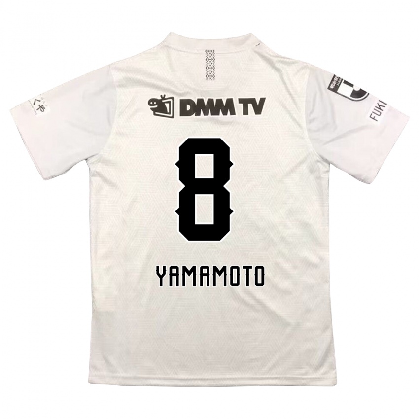 Børn Shunsuke Yamamoto #8 Grå Sort Udebane Spillertrøjer 2024/25 Trøje T-Shirt