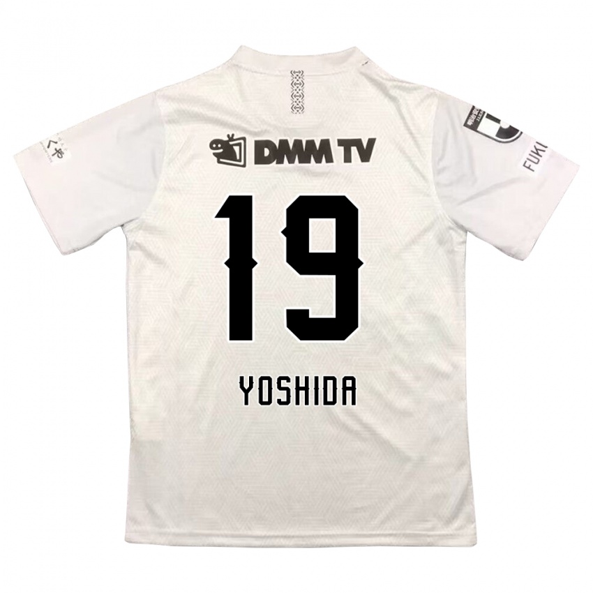 Børn Yuzuki Yoshida #19 Grå Sort Udebane Spillertrøjer 2024/25 Trøje T-Shirt