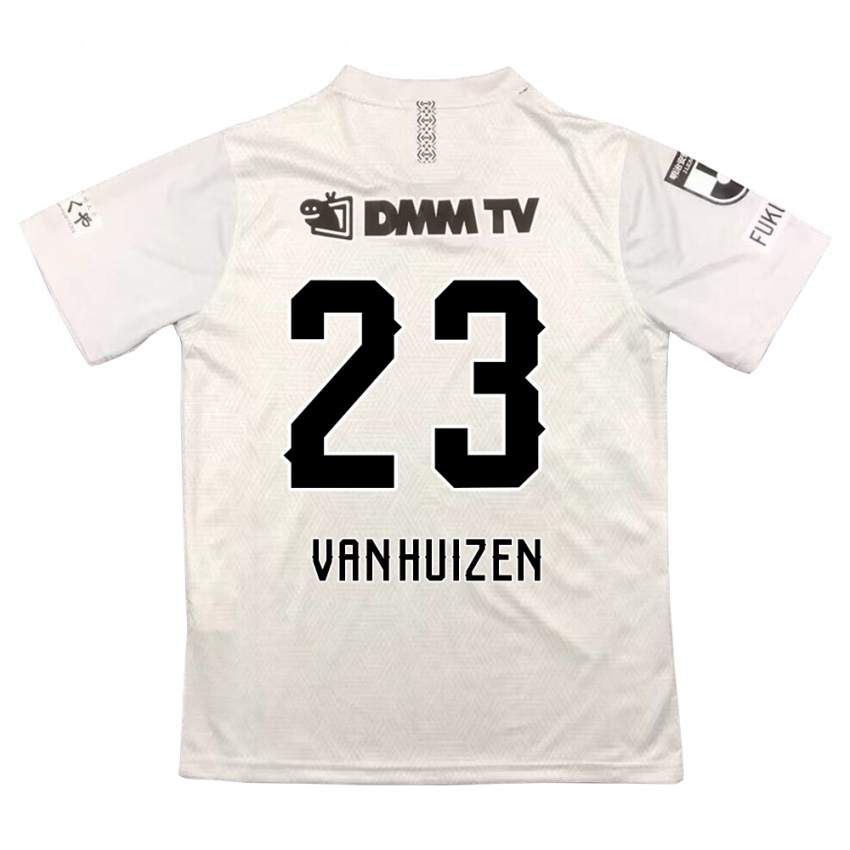 Børn Haruki Christopher Van Huizen #23 Grå Sort Udebane Spillertrøjer 2024/25 Trøje T-Shirt