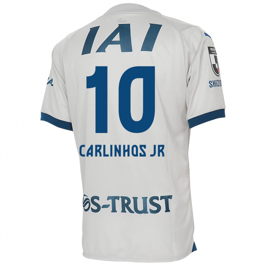 Børn Carlinhos Junior #10 Hvid Blå Udebane Spillertrøjer 2024/25 Trøje T-Shirt