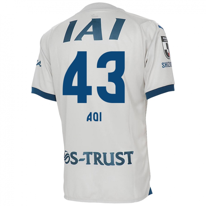 Børn Aoi Ando #43 Hvid Blå Udebane Spillertrøjer 2024/25 Trøje T-Shirt