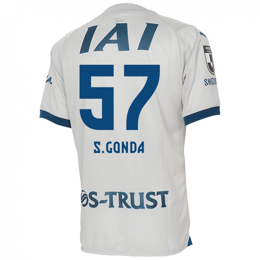 Børn Shuichi Gonda #57 Hvid Blå Udebane Spillertrøjer 2024/25 Trøje T-Shirt