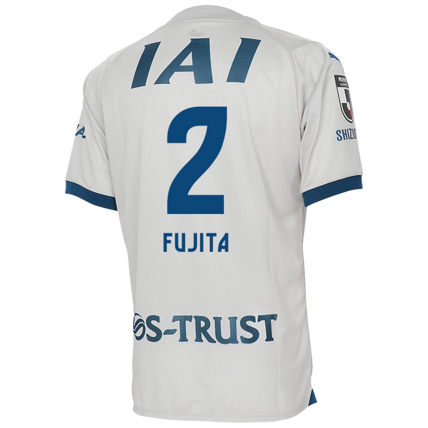 Børn Shunsuke Fujita #2 Hvid Blå Udebane Spillertrøjer 2024/25 Trøje T-Shirt