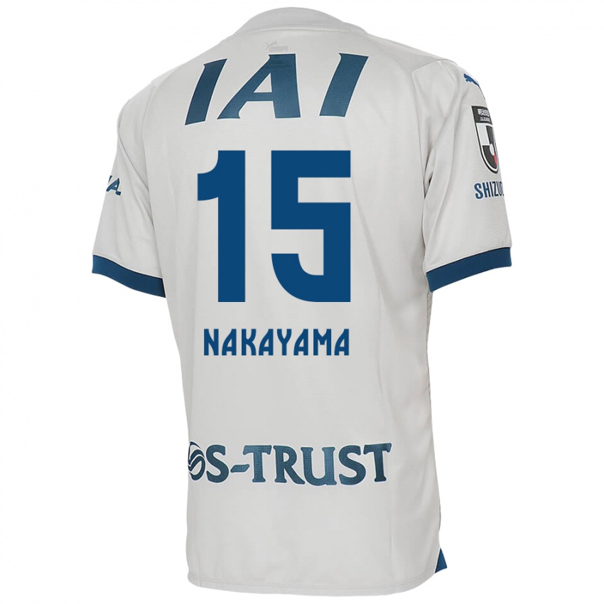 Børn Atsuki Nakayama #15 Hvid Blå Udebane Spillertrøjer 2024/25 Trøje T-Shirt