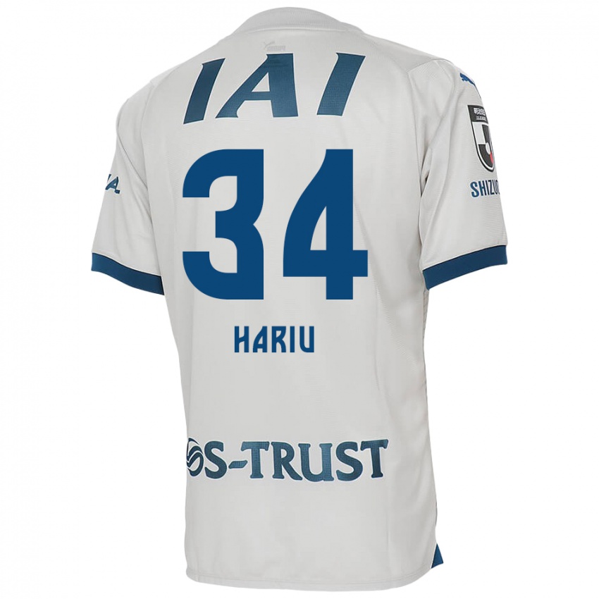 Børn Ryota Hariu #34 Hvid Blå Udebane Spillertrøjer 2024/25 Trøje T-Shirt