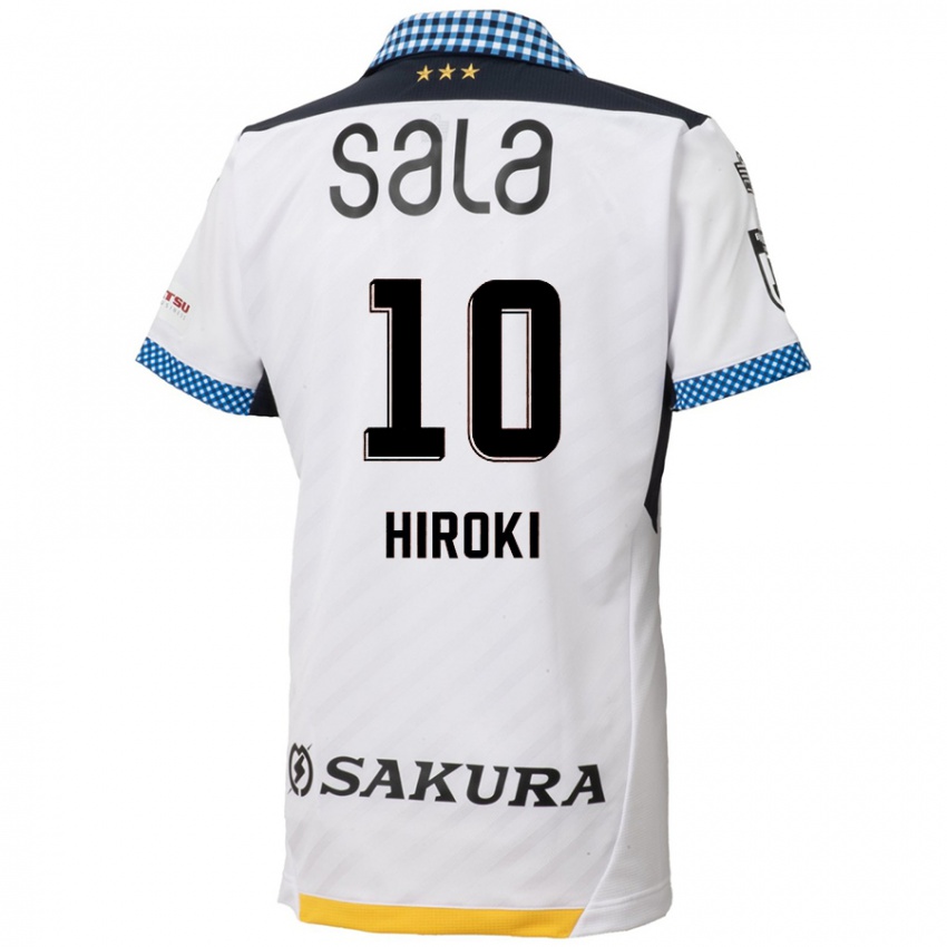 Børn Hiroki Yamada #10 Hvid Sort Udebane Spillertrøjer 2024/25 Trøje T-Shirt