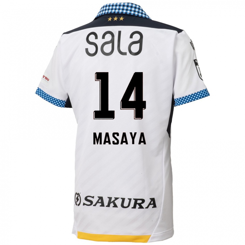 Børn Masaya Matsumoto #14 Hvid Sort Udebane Spillertrøjer 2024/25 Trøje T-Shirt