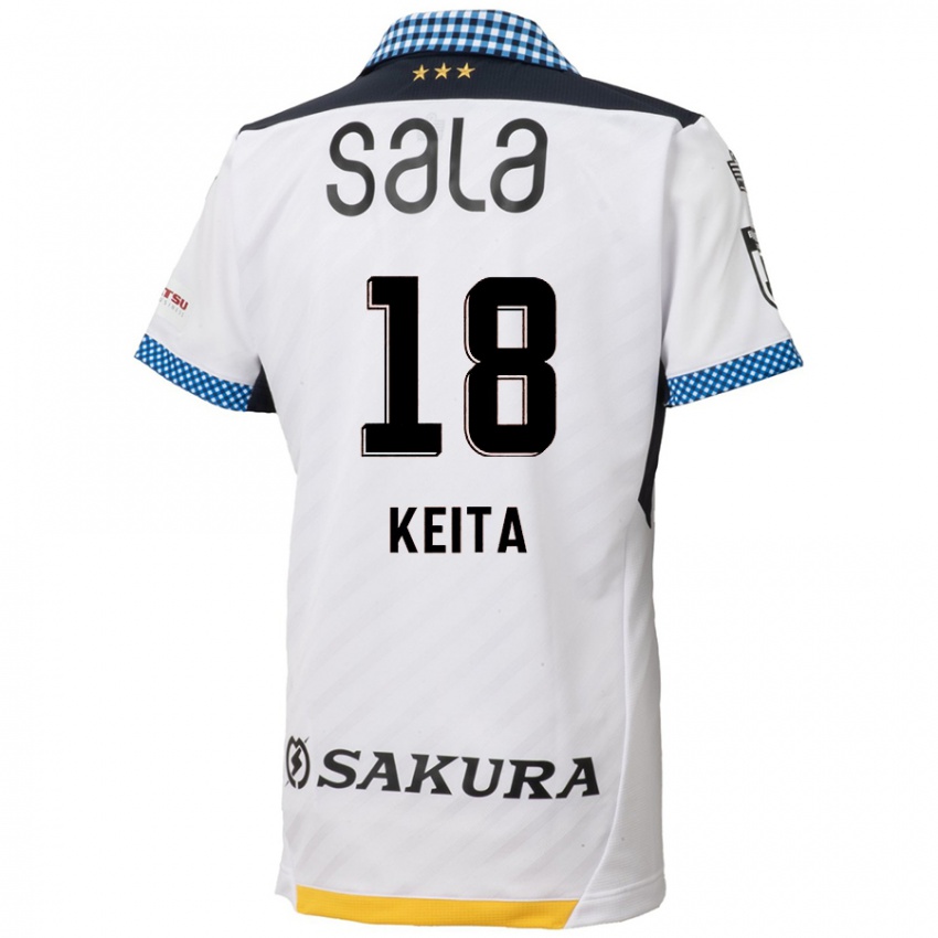 Børn Keita Takahata #18 Hvid Sort Udebane Spillertrøjer 2024/25 Trøje T-Shirt