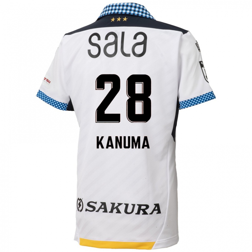 Børn Naoki Kanuma #28 Hvid Sort Udebane Spillertrøjer 2024/25 Trøje T-Shirt