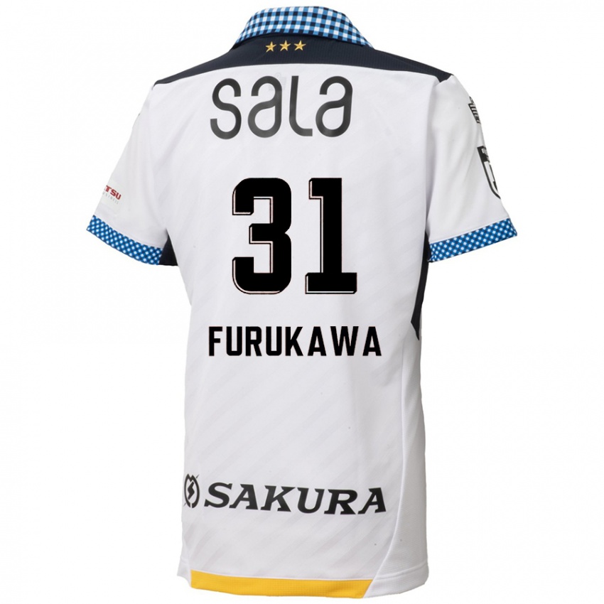 Børn Yosuke Furukawa #31 Hvid Sort Udebane Spillertrøjer 2024/25 Trøje T-Shirt