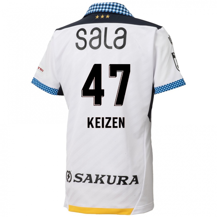 Børn Keizen Iida #47 Hvid Sort Udebane Spillertrøjer 2024/25 Trøje T-Shirt