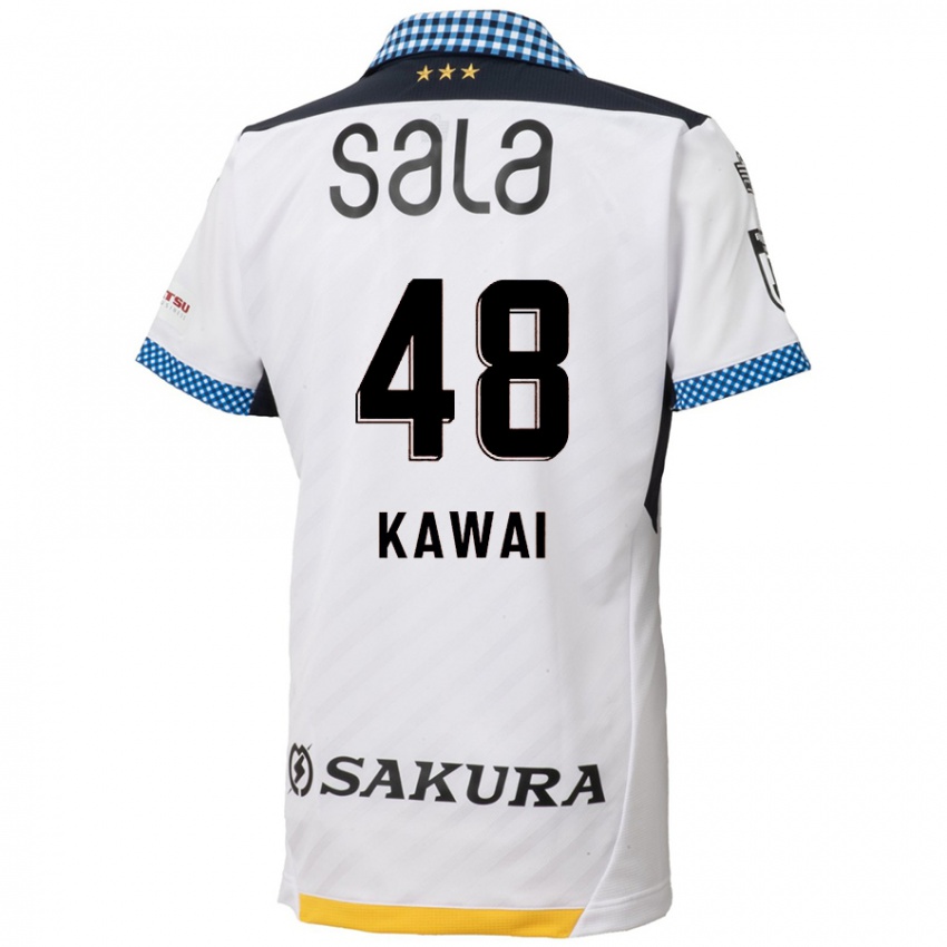 Børn Tokumo Kawai #48 Hvid Sort Udebane Spillertrøjer 2024/25 Trøje T-Shirt