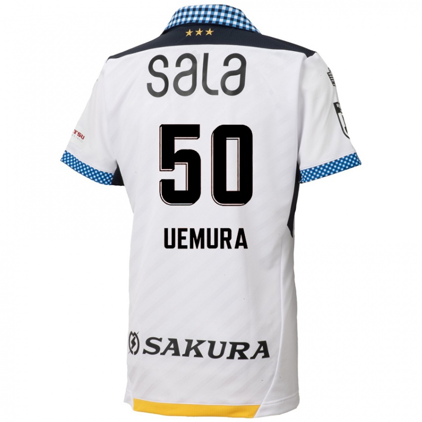 Børn Hiroto Uemura #50 Hvid Sort Udebane Spillertrøjer 2024/25 Trøje T-Shirt