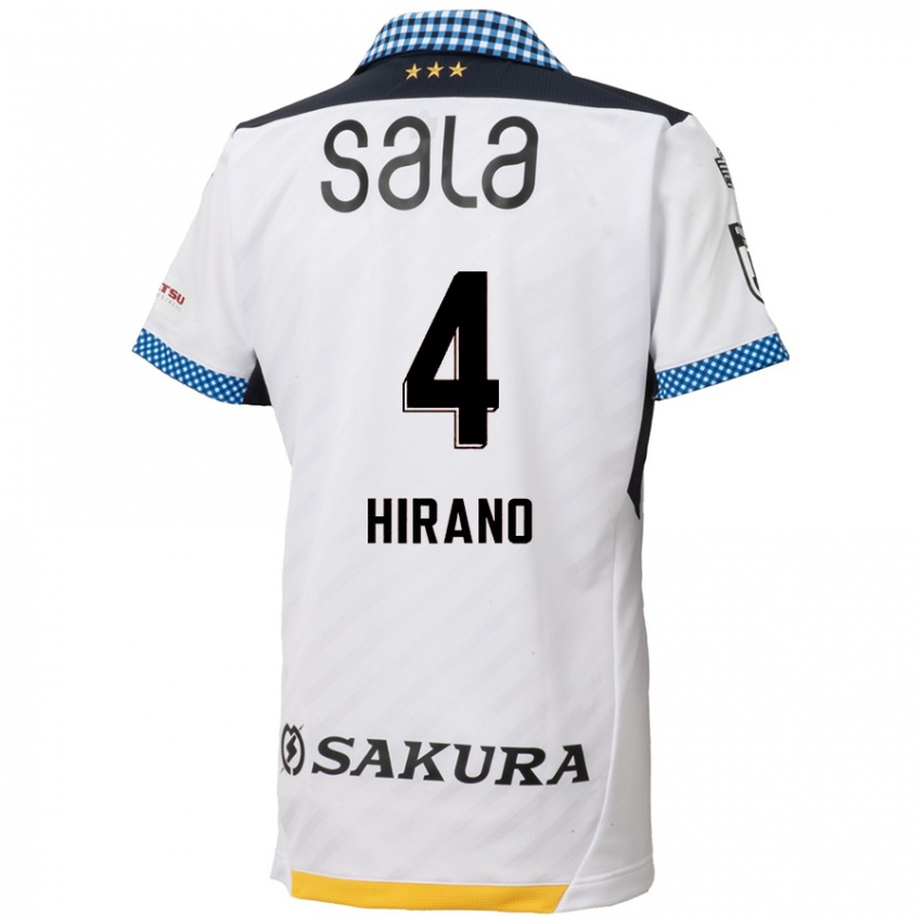 Børn Rion Hirano #4 Hvid Sort Udebane Spillertrøjer 2024/25 Trøje T-Shirt