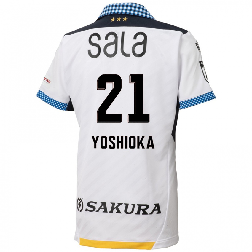 Børn Kanta Yoshioka #21 Hvid Sort Udebane Spillertrøjer 2024/25 Trøje T-Shirt