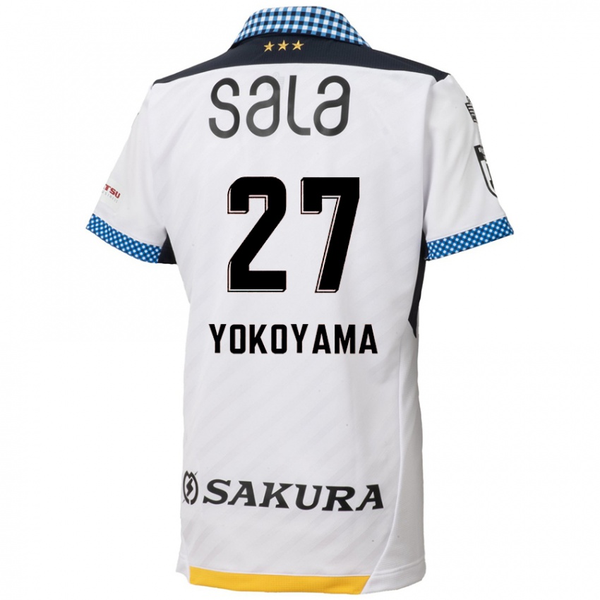 Børn Kota Yokoyama #27 Hvid Sort Udebane Spillertrøjer 2024/25 Trøje T-Shirt