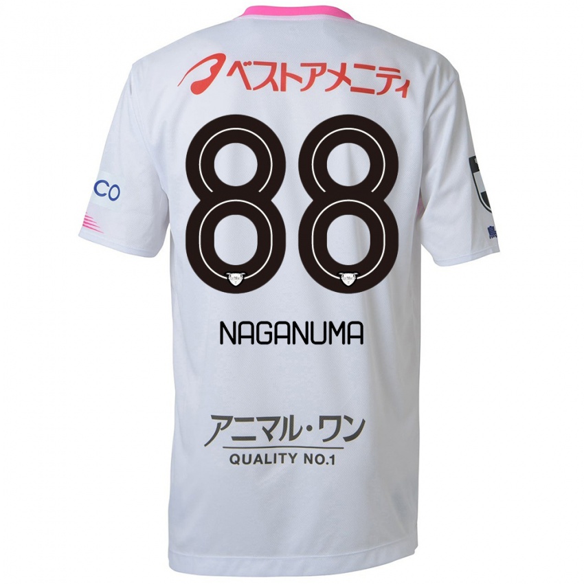 Børn Yoichi Naganuma #88 Hvid Blå Lyserød Udebane Spillertrøjer 2024/25 Trøje T-Shirt